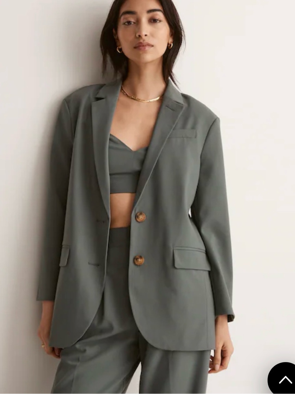 Madewell Oversized Menswear Blazer xxs architect green